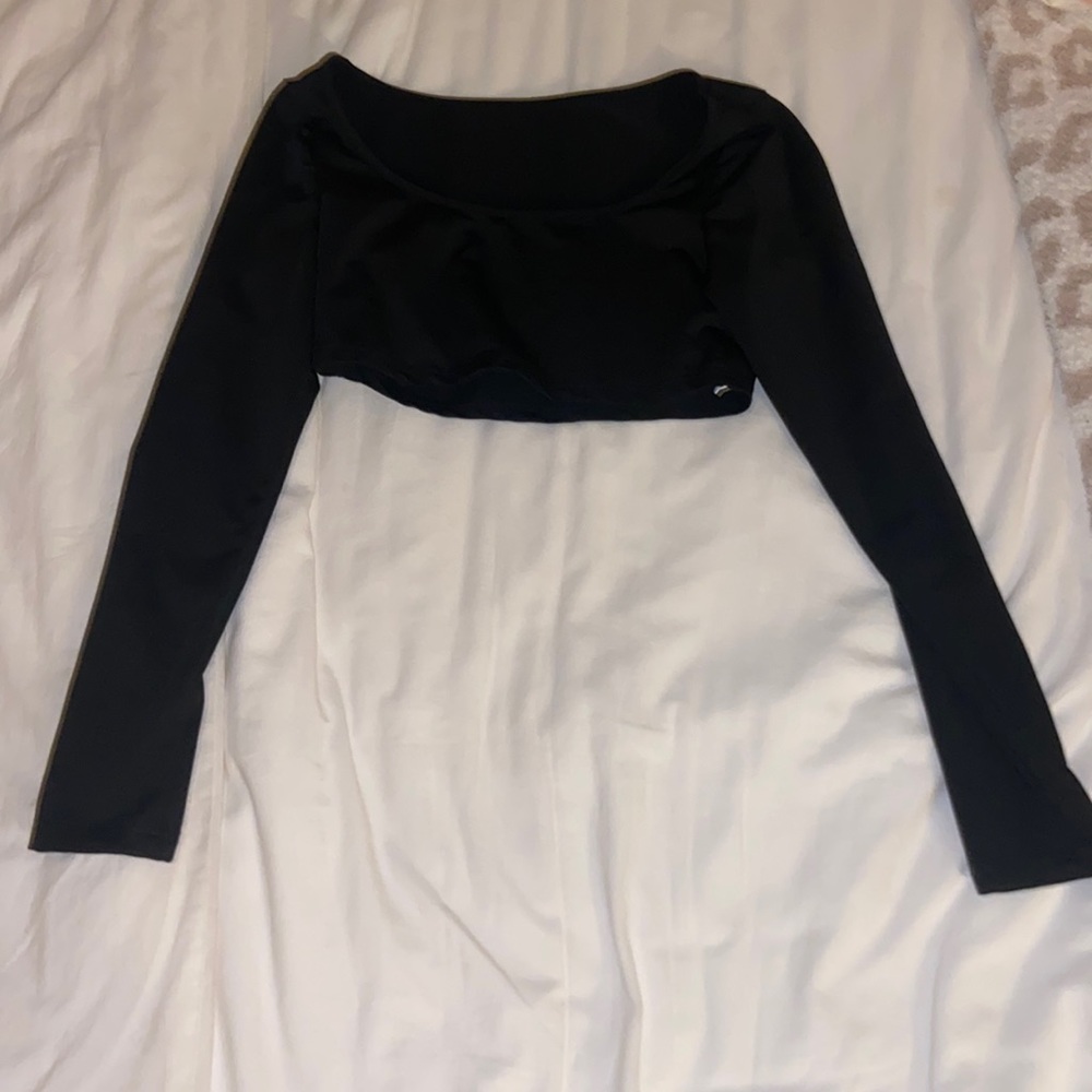 Black squared neck crop top, Size S